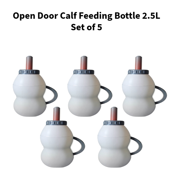 Open-Door-Calf-Feeding-Bottle-2.5L--Durable-Bottle-with-Nipple-for-Young-Calves--Set-of-5